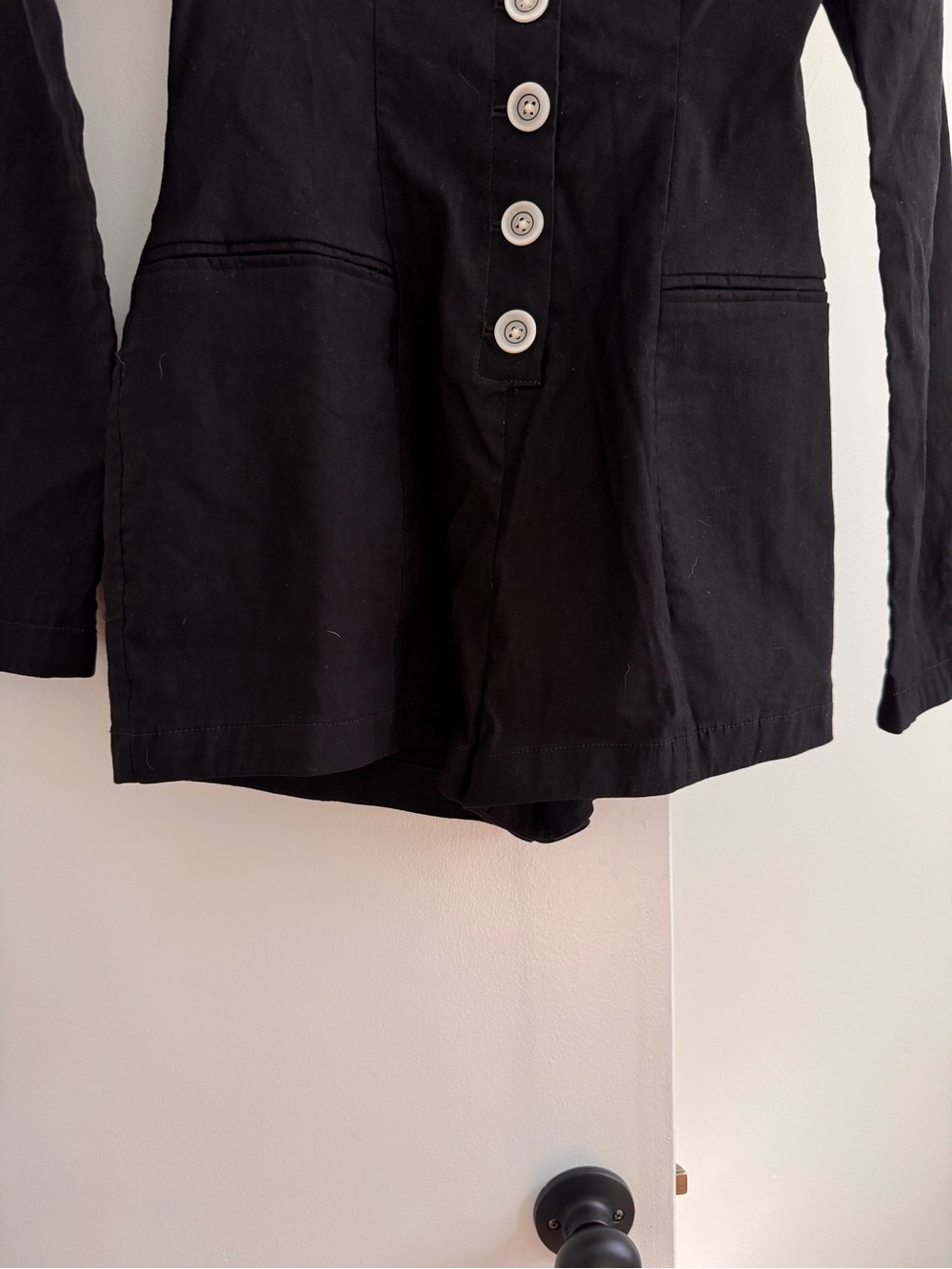 Anthropologie Maeve Long-Sleeve Tuxedo Micro Playsuit - Picture 6 of 8